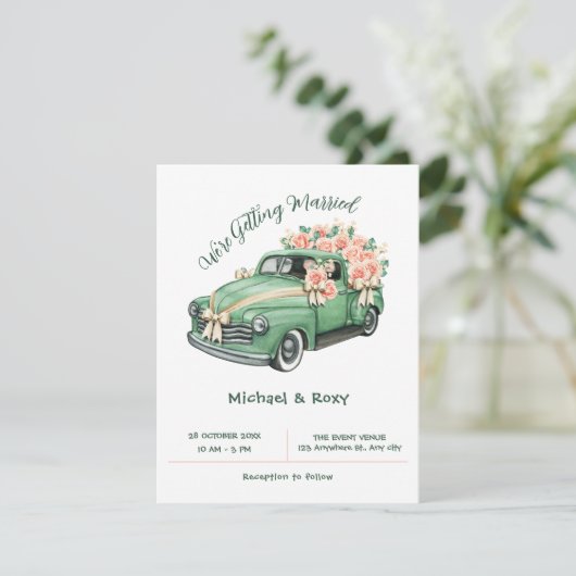 Invitation Voiture Mariage classique (Debout devant)