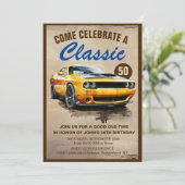 Invitation Voiture Musculaire Classique Simple Cinquante Anni (Debout devant)
