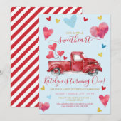 Invitation Voiture Par Blue Valentine Hearts Boy Anniversaire (Devant / Derrière)