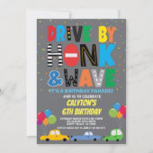 Invitation Voiture Par Garçon Anniversaire Parade Voitures Co (Devant)