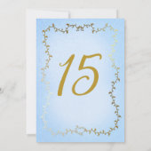 Invitation Voiture Princesse d'Or Histoire Bleue Quinceañera (Dos)