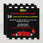 Invitation Voiture Race (Devant / Derrière)