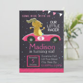 Invitation voiture Racer (fille) (Debout devant)