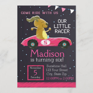 Invitation voiture Racer (fille)