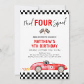 Invitation Voiture Red Race Besoin de quatre vitesses quatriè (Devant)