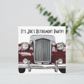 Invitation Voiture Rétro Classique Retraite ou Anniversaire (Debout devant)