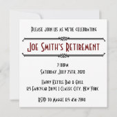 Invitation Voiture Rétro Classique Retraite ou Anniversaire (Dos)