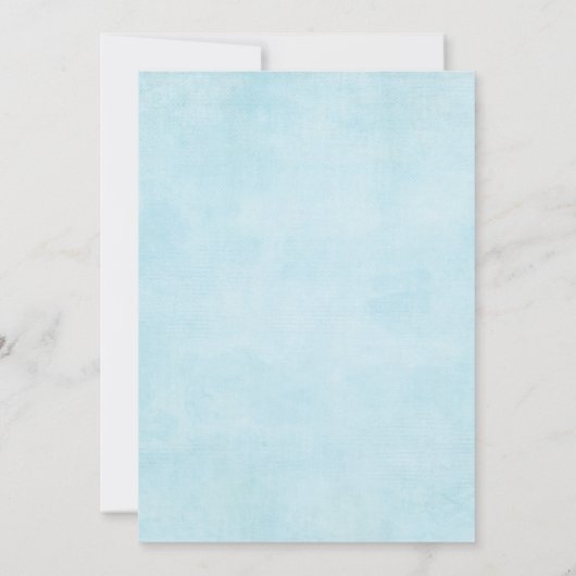 Invitation Voiture Rétro Dusty Blue Floral En Fête des mariée (Dos)