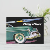 Invitation Voiture Retro & Rocket Anniversaire (Debout devant)
