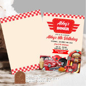 Invitation Voiture Rouge Rétro Soirée Diner des Années 50