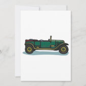 Invitation Voiture Verte Vintage Classic Vieux-Timer Automobi (Devant)
