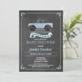 Invitation Voiture vintage bébé garçon douche d'écart. Tablea (Debout devant)