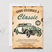 Invitation Voiture Vintage Classique Anniversaire Fête Invita (Devant)