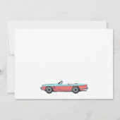 Invitation Voiture vintage couleur pastel anniversaire (Dos)