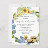 Invitation Voiture Vintage Sunflower Bachelorette (Devant)