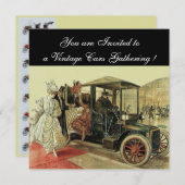 Invitation VOITURES, AUTO RESTAURATION 2, gris rouge (Devant / Derrière)