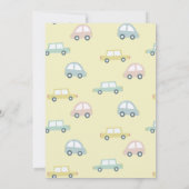 Invitation Voitures avec ballons Jaune Baby shower Drive-by (Dos)