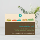 Invitation Voitures colorées Fête d'anniversaire (Debout devant)