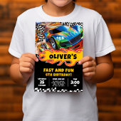 Invitation Voitures de course Anniversaire et coloration