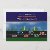 Invitation Voitures de course, Anniversaire, Insérer Nom et â (Devant)