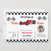 Invitation Voitures de course d'anniversaire garçon grandissa (Devant)