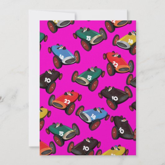 Invitation Voitures de course vintage (Devant)