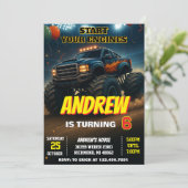 Invitation Voitures de Monster Truck personnalisées pour l'an (Debout devant)