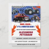 Invitation Voitures et camions Grossesse bébé Boom Crash (Devant)