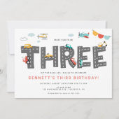 Invitation Voitures et Camions Transport en ville TROISIÈME a (Devant)