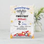 Invitation voitures rousses Race Car deux jeûnes 2e anniversa (Debout devant)