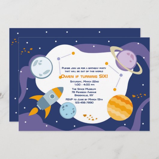 Invitation Vol à l'invitation de l'espace (Devant / Derrière)