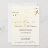Vol avion de destination à l'étranger mariage jaun