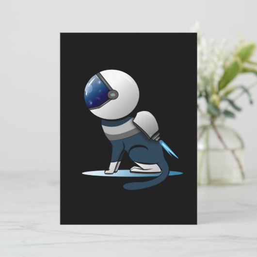 Invitation Vol d'astronaute de chats spatiaux (Debout devant)