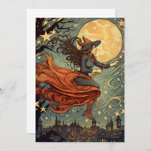 Invitation Vol de minuit de la sorcière (Devant / Derrière)