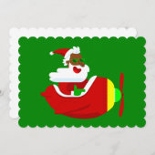 Invitation vol de noël pilote d'avion noir père Noël (Devant / Derrière)