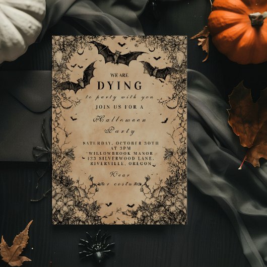 Invitation Vol gothique Halloween sombre