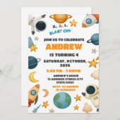 Invitation Vol spatial extérieur personnalisé hors de Rockshi (Devant / Derrière)