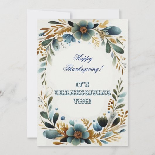 Invitation Volage botanique vert Fête d'action de grâces d'au (Dos)