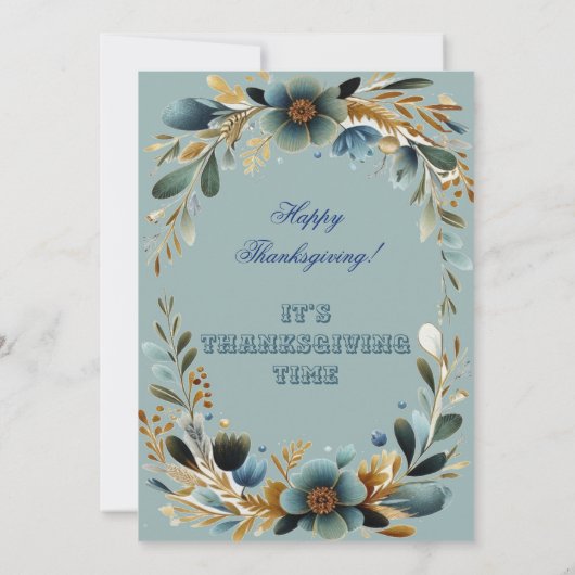 Invitation Volage botanique vert Fête d'action de grâces d'au (Dos)