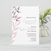 Invitation Volage rose et violet Parti d'engagement blanc (Debout devant)
