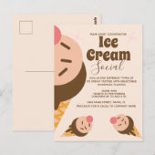 Invitation volante sociale cône de glace groovy (Devant / Derrière)