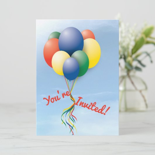 Invitation Voler Balloon Bundle Anniversaire (Debout devant)