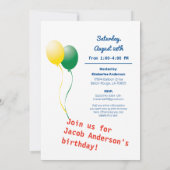 Invitation Voler Balloon Bundle Anniversaire (Dos)