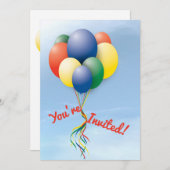 Invitation Voler Balloon Bundle Anniversaire (Devant / Derrière)