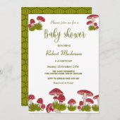 Invitation Voler Champignons Goblincore Green Baby shower Inv (Devant / Derrière)