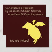 Invitation Voler porcin (Devant / Derrière)