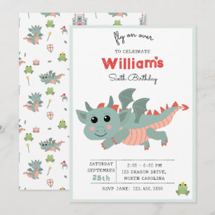 Invitation Voler sur Dragon Boy Anniversaire de enfant Party