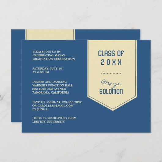 Invitation Volet de graduation (Devant / Derrière)