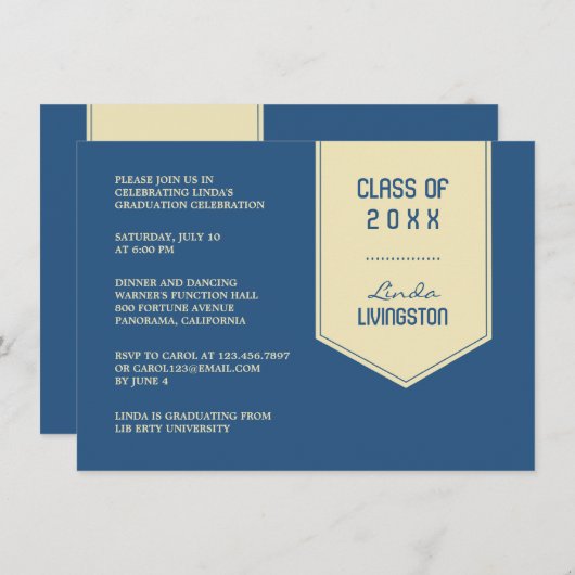 Invitation Volet de graduation (Devant / Derrière)