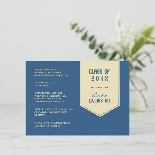 Invitation Volet de graduation (Debout devant)